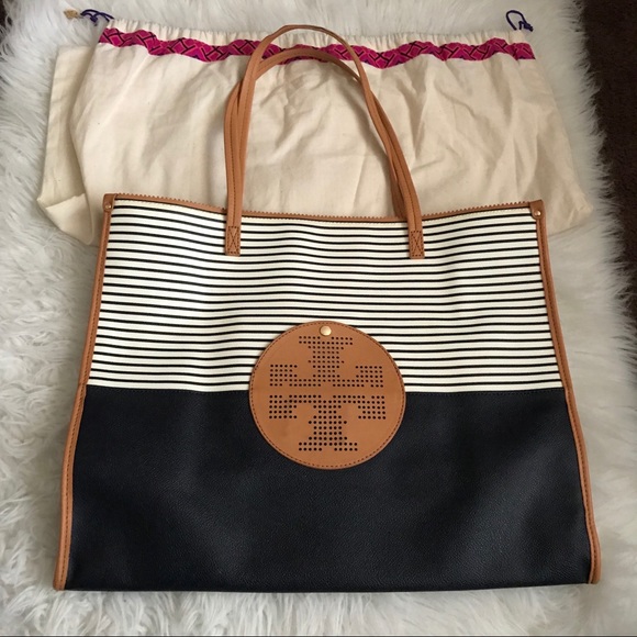 tory burch striped tote